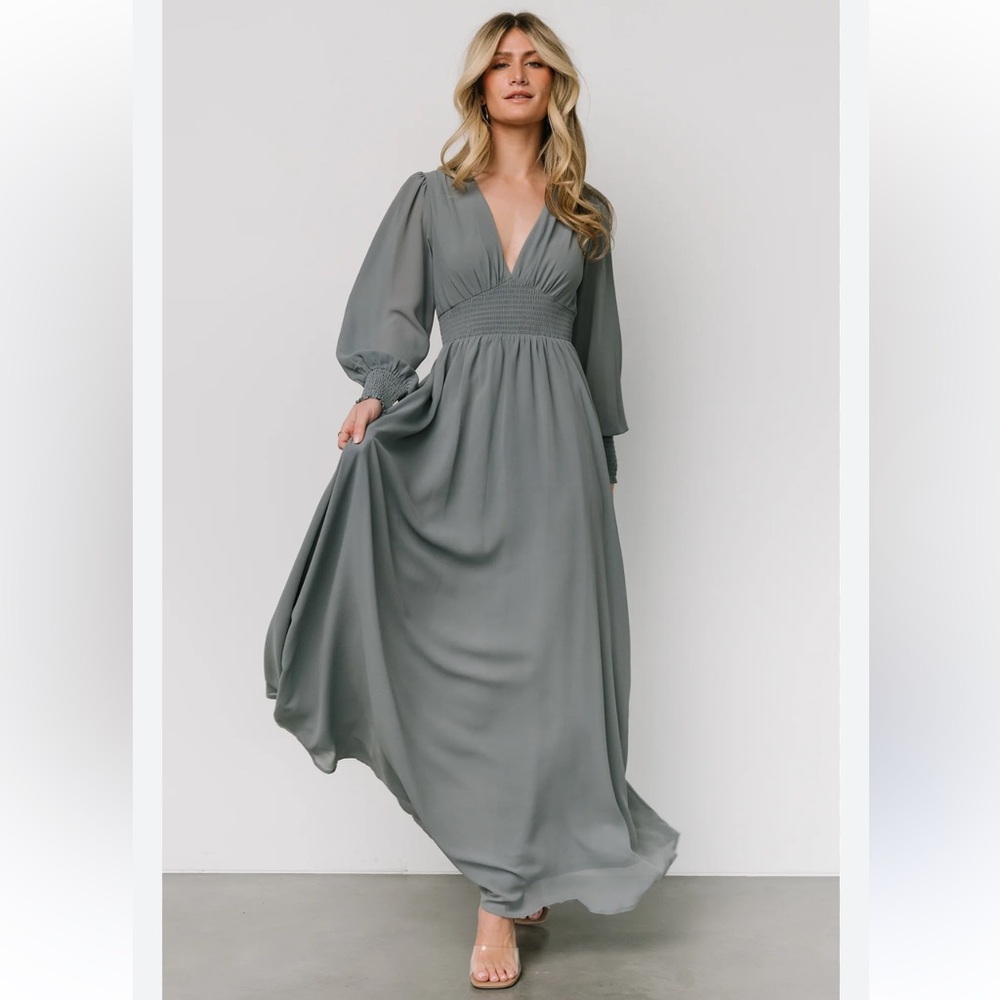 Baltic Born Gray Long Sleeve Maxi‎ Dress